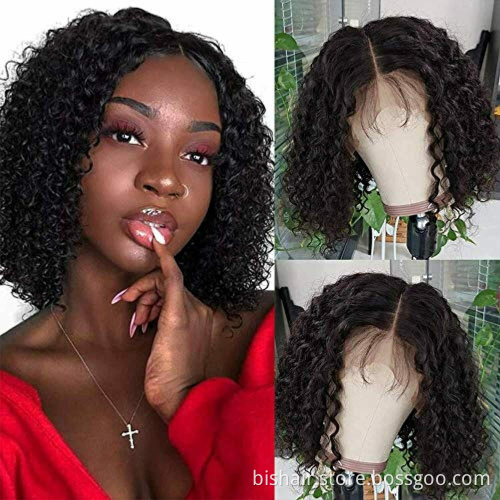 Brazilian bob wigs pre plucked 150 density Brazilian Curly Wave Short Lace Front Human Hair Wig Bob Afro Kinky Curly Frontal Wig